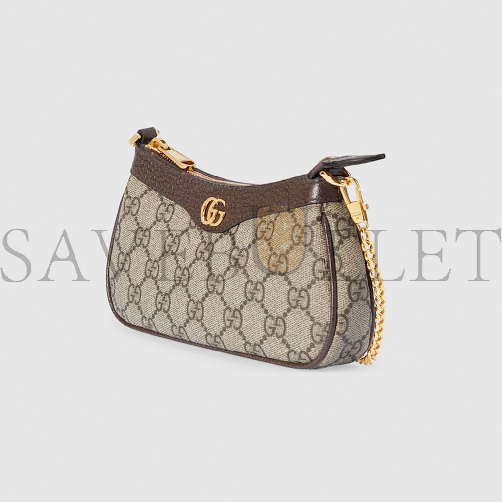 GUCCI BEIGE AND EBONY GG SUPREME CANVAS ‎764960 (19*10*3cm)